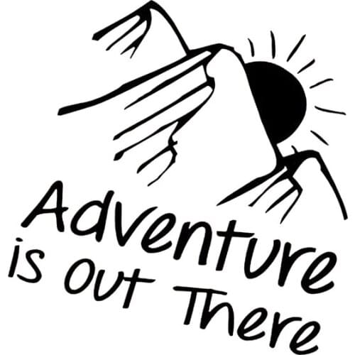 16*15.3cm Car Stickers Adventure Is Out There Mountains Window Sticker High Quality Waterproof Modern Car Decor