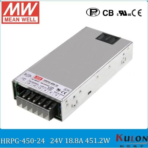 Original MEAN WELL HRPG-450-24 450W 18A 24V Power Supply meanwell low power consumption power supply 24V with PFC function