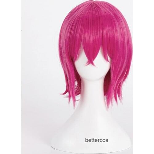 The Seven Deadly Sins Gowther Cosplay Wigs Short Rose Red Heat Resistant Synthetic Hair Wig + Wig Cap