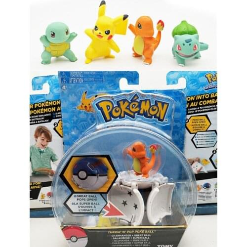 Pokemoner Go Transformation Toys For Children Action Pokeballs With Monsters Inside Pikachu Squirtle Flip By Touch Kids Gift Toy