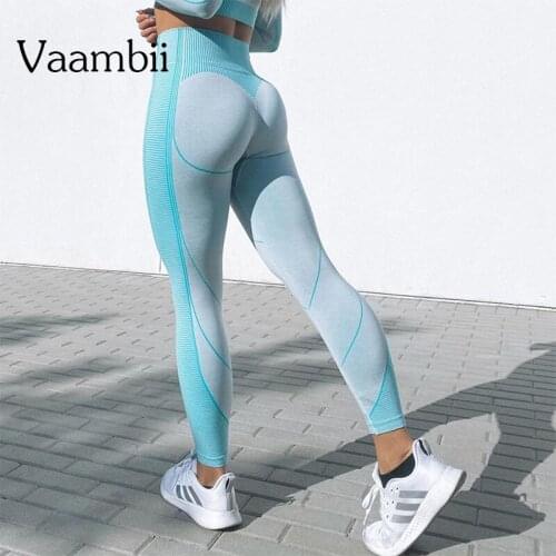 Stripe leggings knitted gym Legging high waist sports leggings Women seamless tights leggins push up Woman fitness clothes