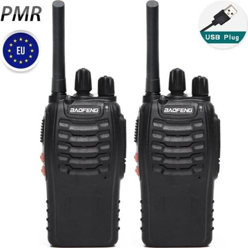 2PCS Baofeng BF-88E PMR Walkie Talkie Upgrade of BF888S 0.5W UHF 446MHz 16CH Portable Two-way Radio with USB Charger for EU User