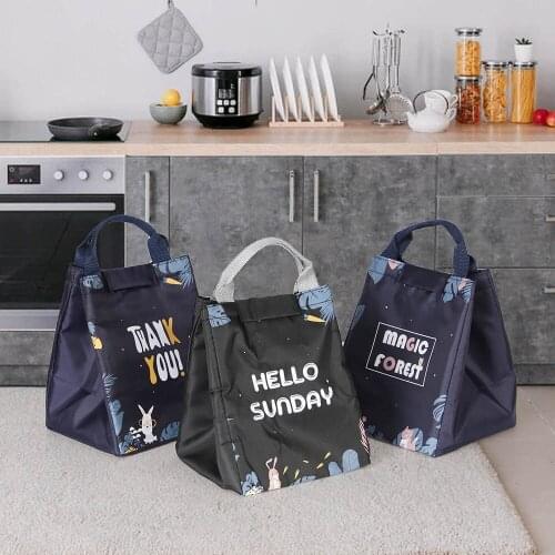 Portable Cooler Lunch Bag for Picnic Kids Women Travel Thermal Breakfast Organizer Waterproof Cartoon Pattern Storage Handbag