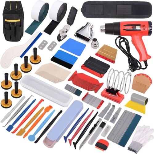 FOSHIO Professional Car Film Covering Tool Kit with Hot Air Gun Auto Vinyl Wrap Magnet Stick Squeegee Window Tint Cutter Knife