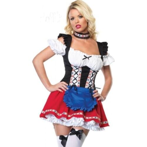 Sexy oktoberfest costume fancy dress beer maid german halloween costume S M L XL 2XL