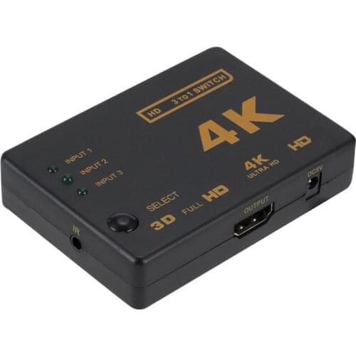 Compatible Auto Switcher Splitter Selector 4K HDMI-Compatible 1.4 Switch Selector 3x1 3 Input 1 Output Supports