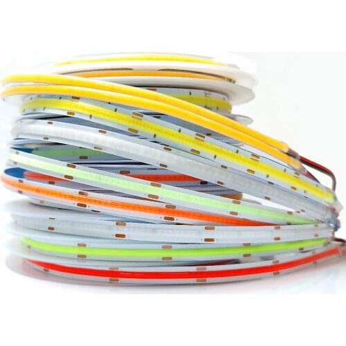 COB LED Strip Light High Density Flexible LED Tape Light Red Green Blue CCT 3000K 4000K 6000K FOB Linear Ribbon DC12V 384leds/m