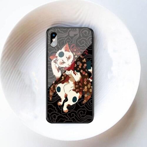 For iPhone 6 6S 7 8 X XS Max XR Plus 7 8 Ultra-thin Cover Anti-fall Glass Shell TPU Animal Stained Case Coque PC Painted Fundas
