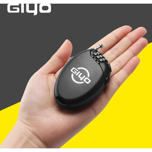 GIYO Bicycle Lock Multi Function Mini Cable 3 Digit Password Bike Lock Cycling Helmet Lock Anti Theft Code Padlock Lock