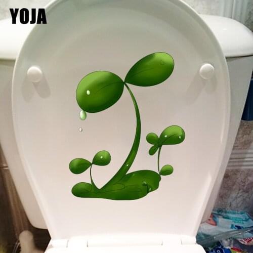 YOJA 18.4X23.3CM Tree Sprouting Cartoon Wall Sticker Decal Lovely Plant Bathroom Toilet Decor T1-1474