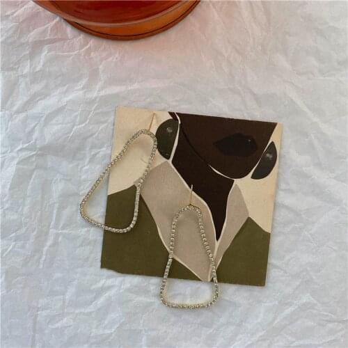 Origin Summer Exaggeration Hollow Geometric Irregular Earring for Women Sparkly CZ Zircon Dangle Drop Earrings Nightclub Jewelry