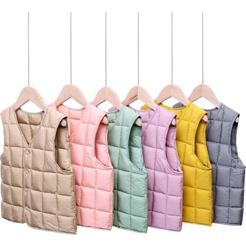 Kids Vest Winter Girls Coats Childrens Warm Jacket Cotton Vest Boys Lightweight Warming Clothing Inner Vest Soft Clothes