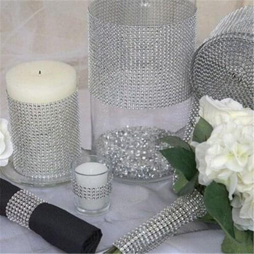 1pcs 900cm*12cm Diamond mesh Bling Wrap ribbon Rhinestone Mesh Roll Tape Tulle Crystal Ribbon cake wedding decor supplies6ZHH195