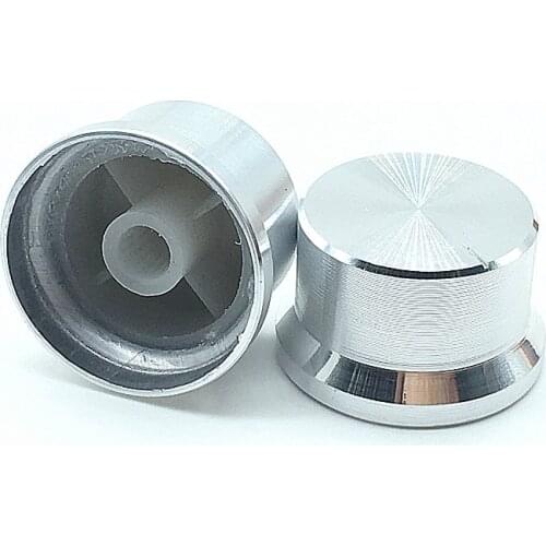 2pcs/lot Silver Aluminum alloy Potentiometer/Encoder Knobs Switch Caps 30x18MM Plum Shaft