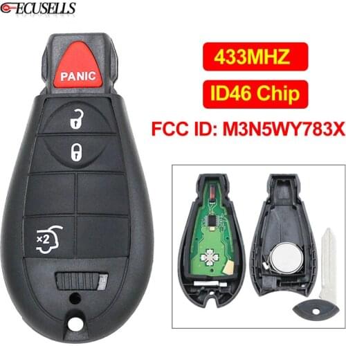3+1/4 Button Remote Car Key ID46 PCF7941 Chip M3N5WY783X, IYZ-C01C for Jeep Grand Cherokee Commander 2008 2009 2010