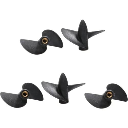 5PCs RC Boat M4 Shaft Propellers Copper Core 2-blades Positive/Reverse Nylon Plastics Diameter 35/39/42/45mm Props Accessories