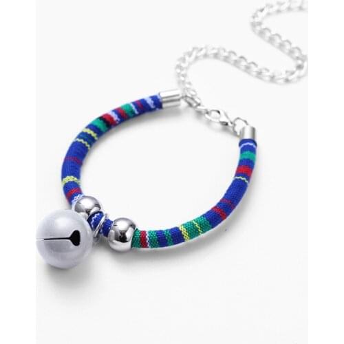 60PCS / LOT New Zephyr Collar Pet Cat Small Dog Bell Collar Adjustable Pet Cute Collar Pet Accessories