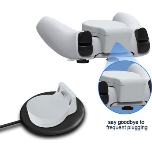 Wireless Charger Adapter Game Handle Charger Fast Charging Receiver For PS5 Game Controller Accessories Light Reminder