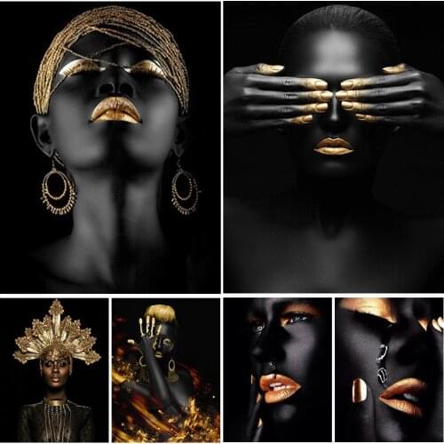 5D DIY Diamond Painting Black White Gold Modern Woman Cross stitch Kit Full Drill Embroidery Mosaic Art Picture Rhinestones Gift