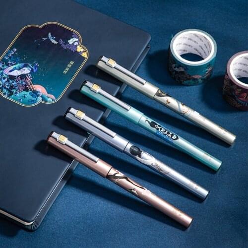 Deli Summer Palace direct liquid ball pen neutral pen 0.5 black signature pen with full needle tube for students
