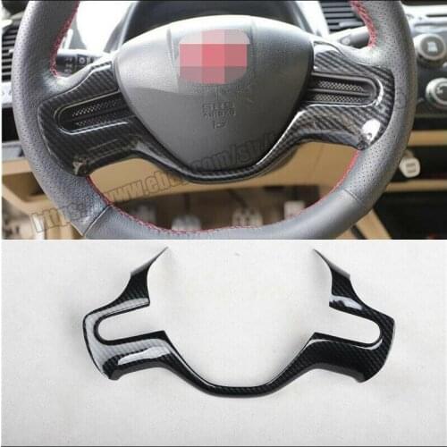 For HONDA Civic 8th 2006-2011 ABS carbon fiber Steering wheel strip cover trim