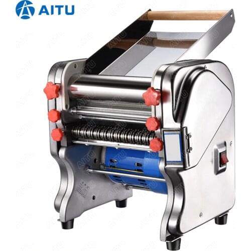FKM240 550W/750W 220V/110V Stainless Steel Commercial Electric Noodle Making Pasta Maker Dough Roller Noodle Cutting Machine