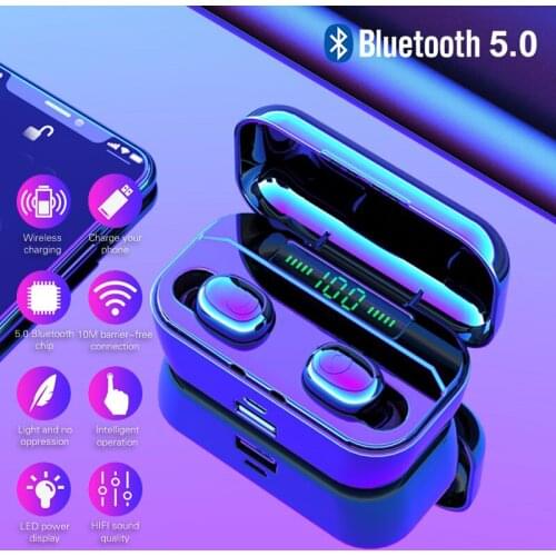 G6S TWS Bluetooth V5.0 Earphone 8D Stereo Sport Headphone Earbuds Mini Headset with Mic 3500mAh for smart phone vv