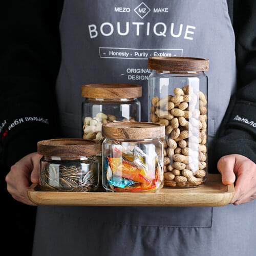 Transparent Borosilicate Lead-Free Glass Sealed Can Storage Tank Grains Storage Jar Creative Cork Tea coffee Containers