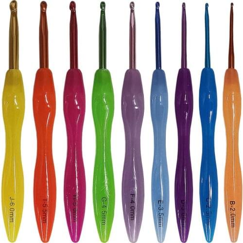 Knitting and crochet tools and accessories Colorful aluminum Crochet hooks so weave set of knitting needles sewing kit so weave