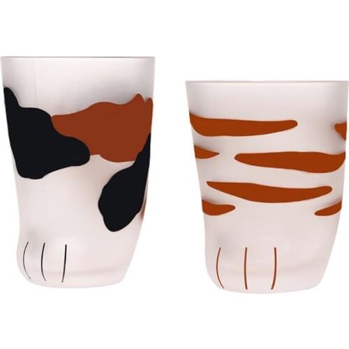 New Cute Cat Paw Gla Cup Tiger Paw Mug Office Coffee Mug Tumbler Breakfat Milk Porcelain Juice Cup Carft Drinkware