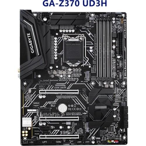 For used GIGABYTE GA Z370 UD3H Computer Motherboard PCI-E 3.0 LGA 1151 DDR4 for Intel Z370 Desktop Mainboard