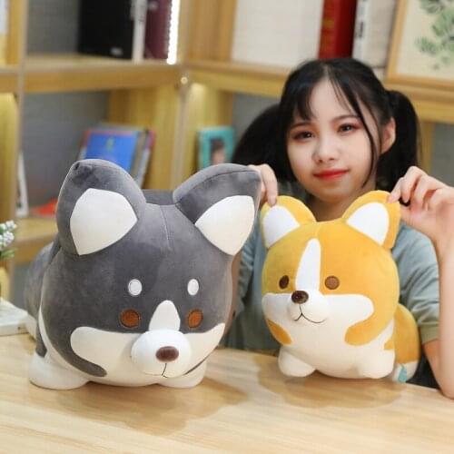 25/35/45CM Cute Corgi Dog Plush Toy Stuffed Soft Animal Pillow Dolls Lovely Christmas Gift for Kids Kawaii Valentine Present