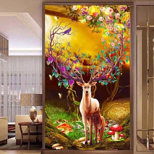 Happy Fortune Deer Print Patterns Counted Cross Stitch 11CTCross Stitch Set Wholesale Cross-stitch Kit Embroidery Needlework