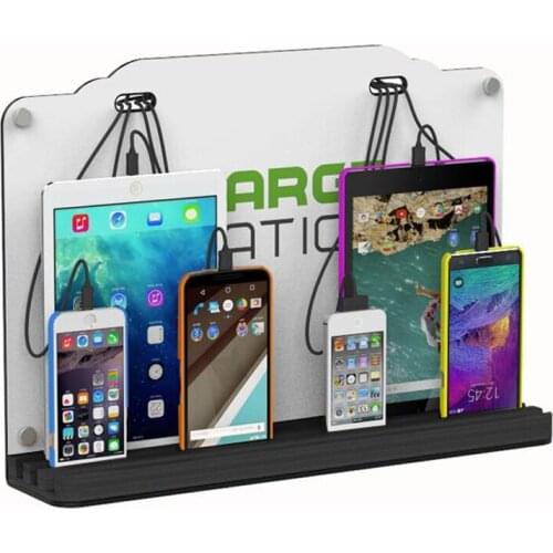 VIPATEY Customizable Wall Mounted Cell Phone Charging Station For iPhone Samsung HUAWEI Pixel and More Charges up to 8 Devices
