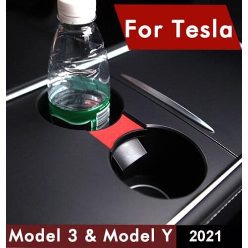 Newest Model3 Car Water Cup Holder For Tesla Model Y 2021 Accessories Interior Center Console Storage Organizer Model 3 Three