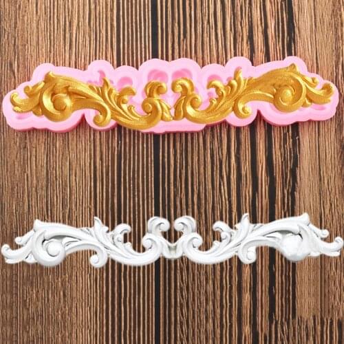 Rose Flower Relief Border Silicone Molds DIY Wedding Fondant Cake Decorating Tools Candy Clay Chocolate Gumpaste Moulds