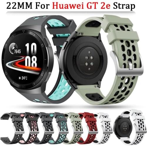 22mm Bracelet For Huawei Watch GT 2e Strap Sport Breathable Soft Silicone Replacement Wrist Bands for Huawei GT2e armband Correa