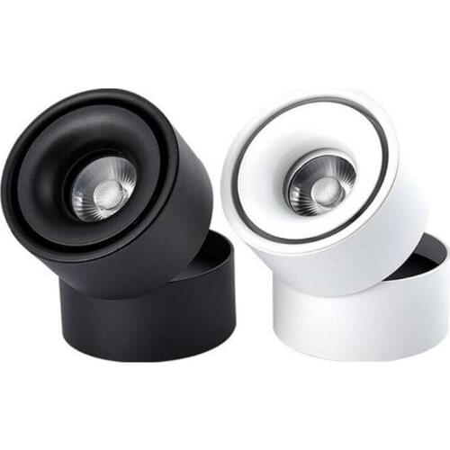 Dimmable 15W 20W COB LED Downlights Surface Mounted Ceiling Spot Light 360 Degree Rotation Ceiling Downlight Track AC110-240V