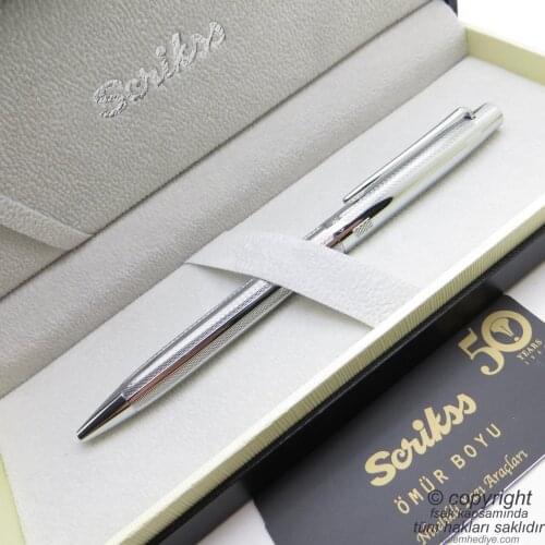 Scrikss 722W Chrome Ballpoint Pen | Scrikss Pen | İsme Special Pen | Gift Pen