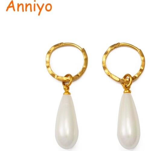 Anniyo Hawaii Pearl Earrings for Women Girl Guam Kiribati Earring Jewelry #243306B