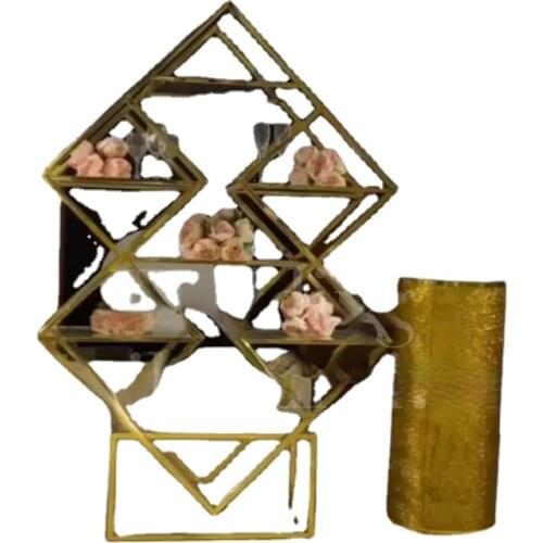 Modern Gold Frame Stainless Steel Walk Wine Whisky Display Rack