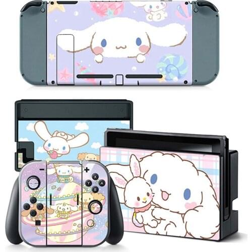 Cute Cartoon Vinyl Skin Decals Set for Nintend Switch NS Controller Game Console Anime Sticker Protective Cover