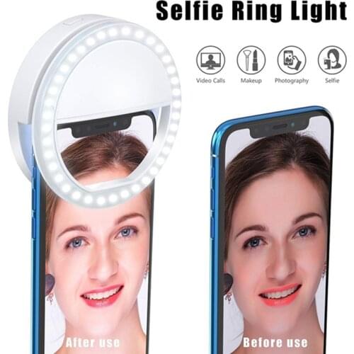 Selfie LED Ring Flash Light Supplementary Universal Mobile Phone Camera Clip For iPhone Huawei Samsung Xiaomi Photography Lamp