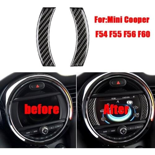 Carbon Fiber for Mini Cooper Countryman F54 F55 F56 F60 Accessories Car Console Navigation Screen Frame Trim Internal Stickers