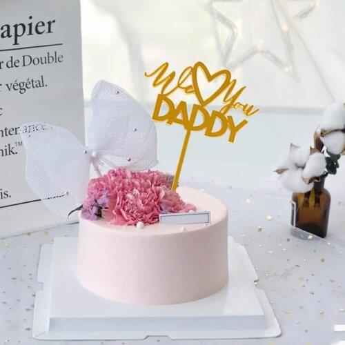 Fathers Day Cake Insertion Hand Writing Happy Birthday Cake Topper Dessert Cake Decoration For Birthday Party Lovely Gifts