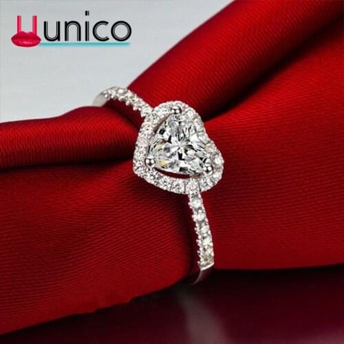 UUNICO 2019 Wedding Engagement Rings for Women Wholesale Jewelry new fashion Heart Zircon Rings
