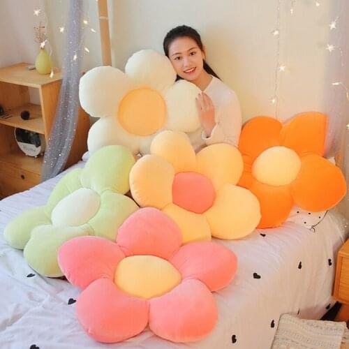 Beautiful Colorful Flower Plush Pillow Toy Soft Cartoon Plant Stuffed Doll Chair Cushion Sofa Kids Lovers Birthday Gifts