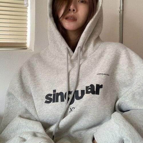 2021 Spring Autumn Women Korean Vintage Thicken Loose Sweatshirt Hoodie Girl Casual Streetwear Oversized Pullovers Cool Top