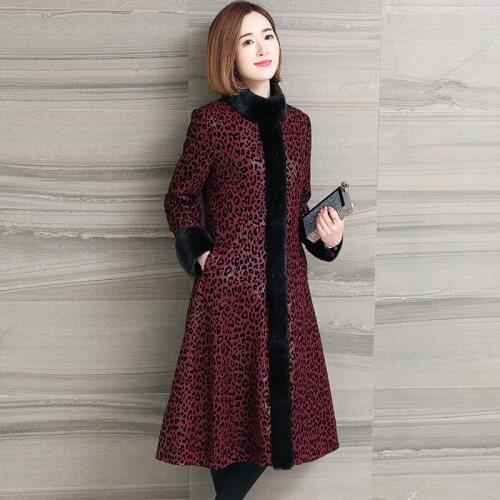 Real Leather 2020 Winter Jacket Women Mink Fur Collar 100% Sheepskin Coat Female Korean Long Coats Plus Size MY