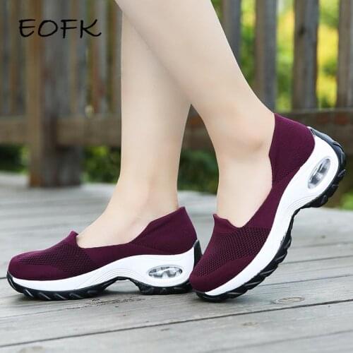 Big Size Slip-ons Air Cushions Sneakers Socks for Women Platform Sport Shoes Sports Women Shoes Running Tennis Red Knit GMB-1693